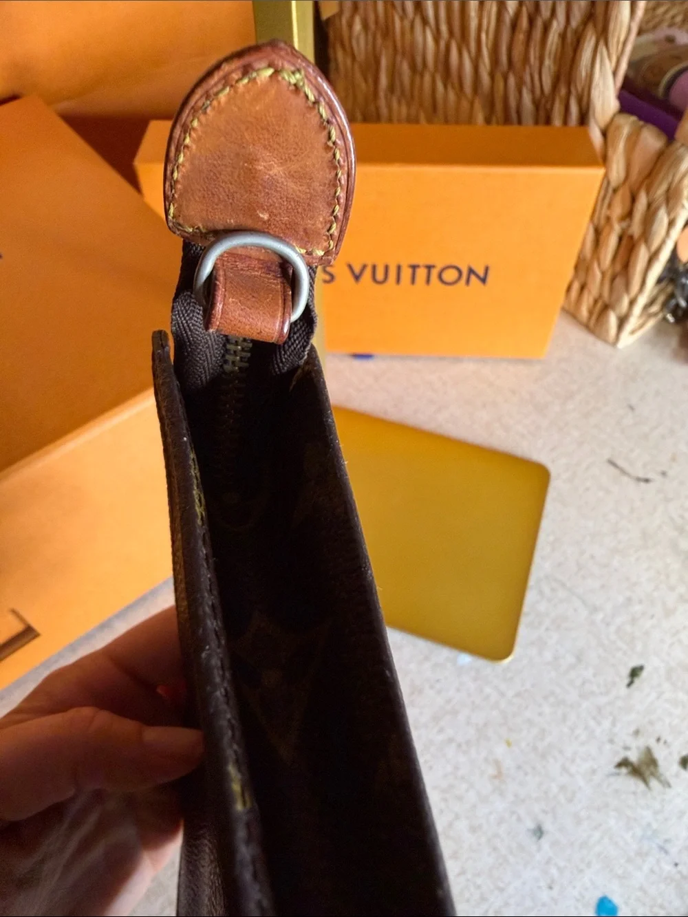 Louis Vuitton Monogram Canvas Zip Pouch in Dark Brown